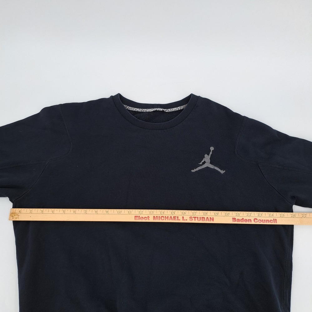 Jordan Jumpman Sweatshirt Mens XL Cotton Polyester Black Solid Sleeve Graphic - Picture 6 of 9